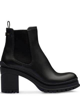 prada leather boots with buckle|prada chunky heel ankle boots.